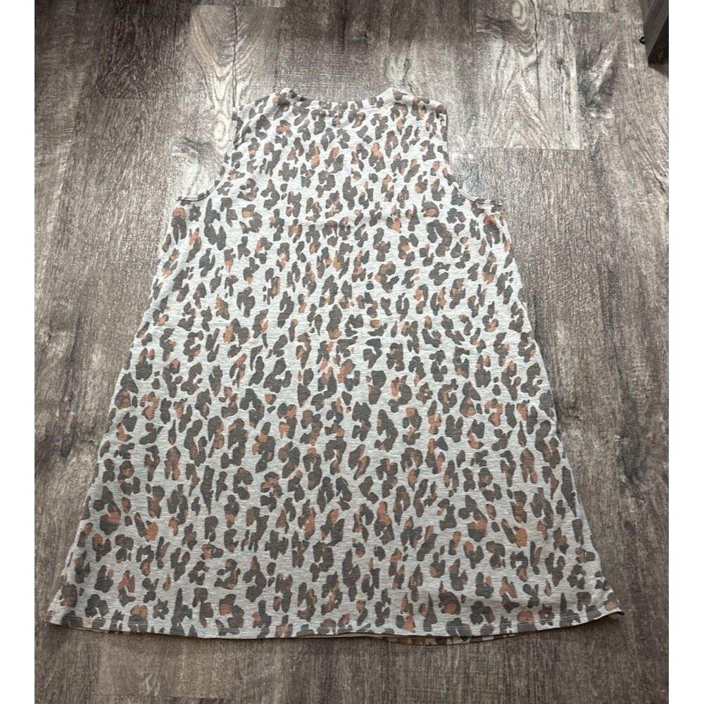 Apt. 9 Sleeveless Tank Dress XL Shift Dress Animal Print Pocket Trendy Chic - Picture 2 of 5